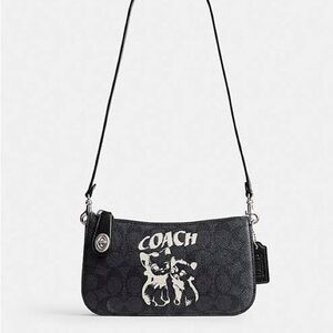 Coach Lil Nas X Collection Black shoulder purse with Signature Cats